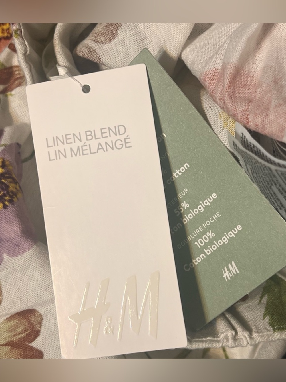 H&M Girls' Linen Blend Botanical Floral Tie-Back Romper NWT Size S (8-10) - Picture 4 of 8